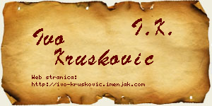 Ivo Krušković vizit kartica
